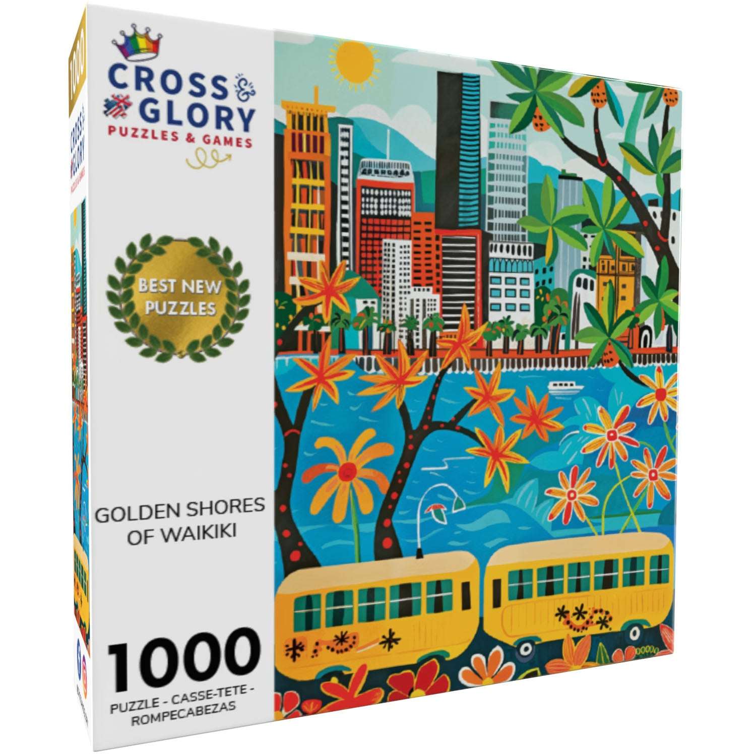 Waikiki Jigsaw Puzzle – Golden Shores of Waikiki – 1000 Piece Jigsaw Puzzle