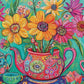 Tea Puzzle – The Colorful Teapot Garden – 1000 Piece Jigsaw Puzzle