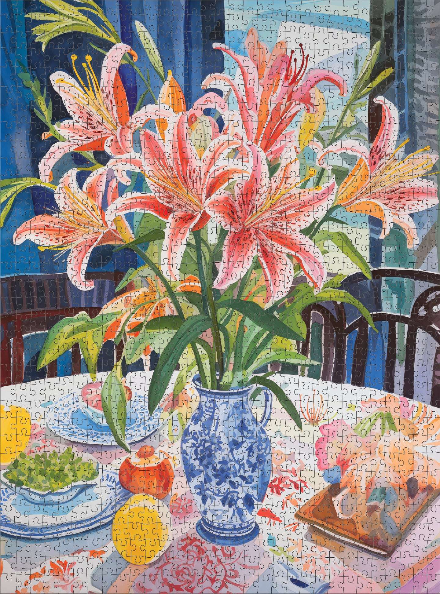 Garden Puzzle – Stargazer Lilies: A Floral Masterpiece – 1000 Piece Jigsaw Puzzle