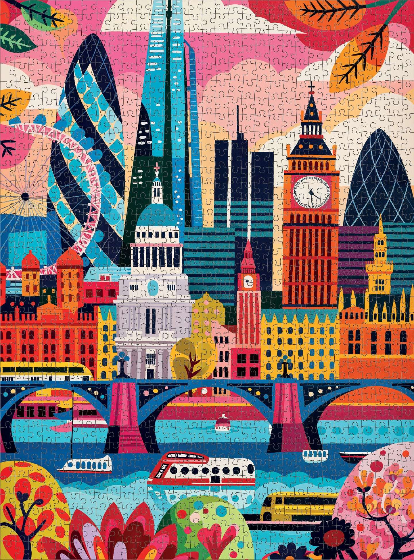 London Jigsaw Puzzle – Colorful London – 1000 Piece Jigsaw Puzzle