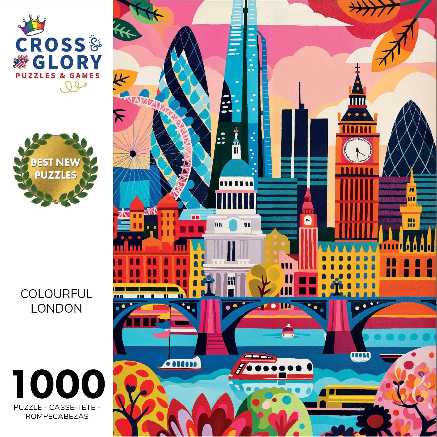 London Jigsaw Puzzle – Colorful London – 1000 Piece Jigsaw Puzzle