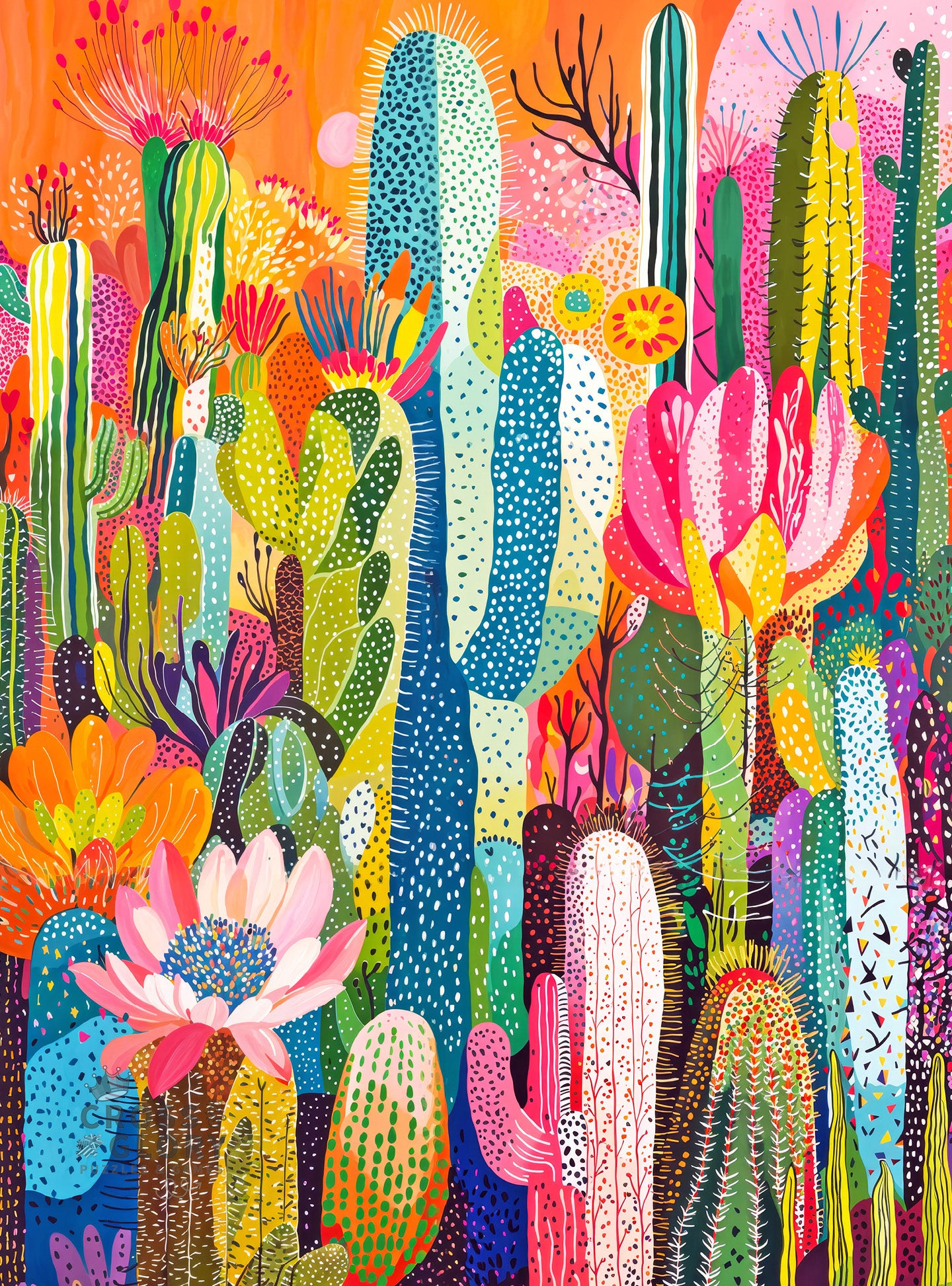Cactus Inferno: The Desert in Bloom - 1000 Piece Jigsaw Puzzle