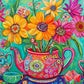 The Colorful Teapot Garden - 1000 Piece Jigsaw Puzzle