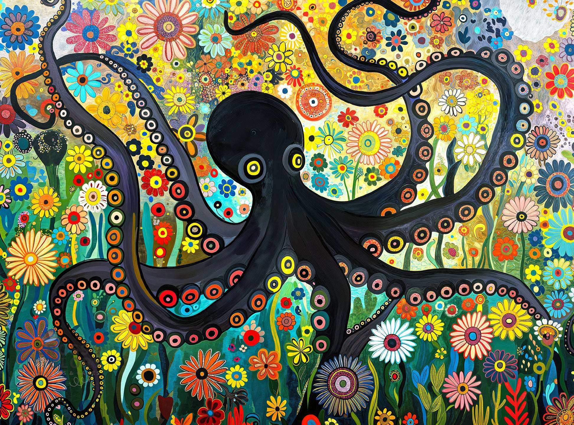 Octopus Puzzle – The Octopus Who Grew Flowers – 1000 Piece Jigsaw Puzzle