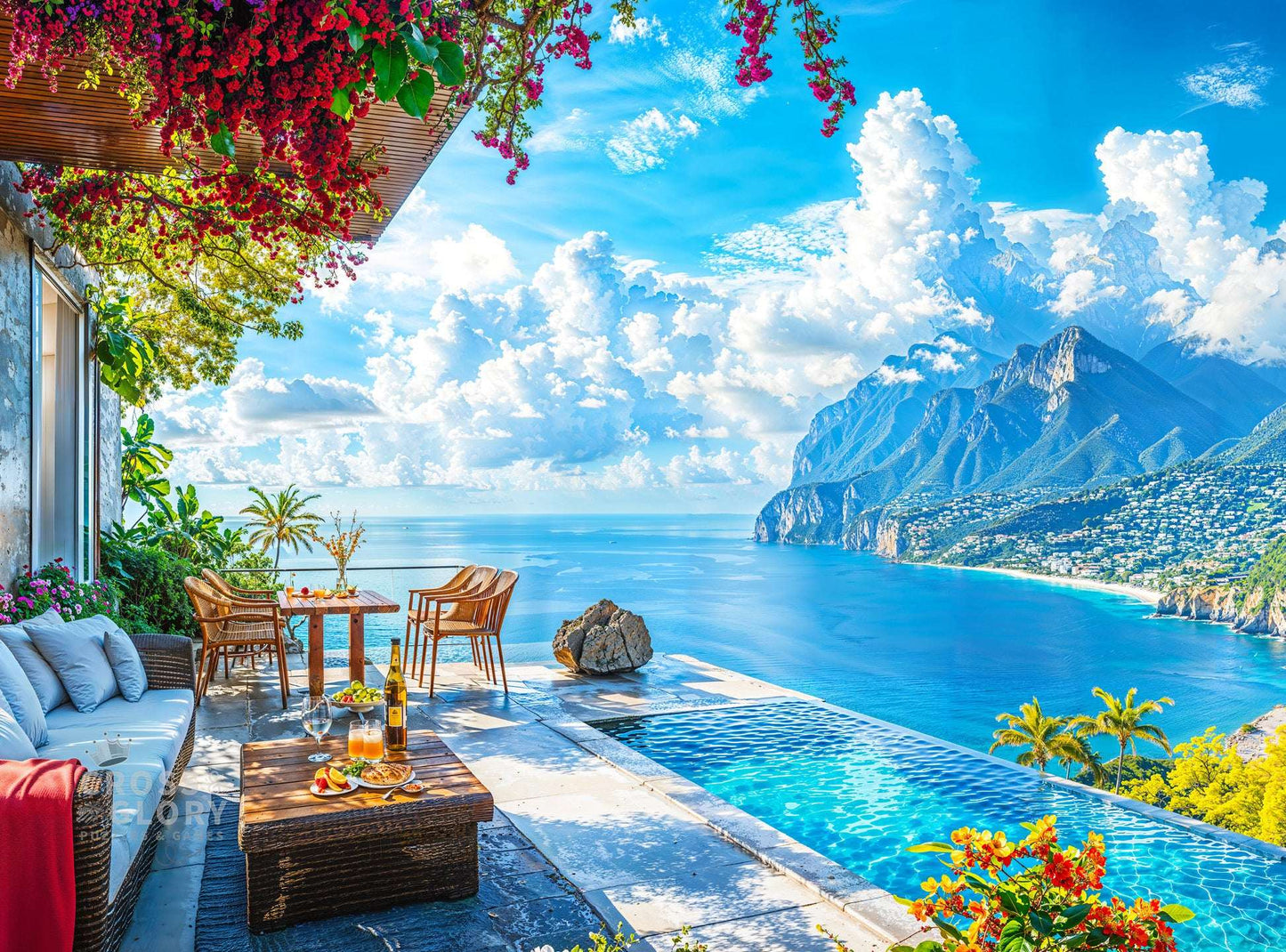 Coastal Puzzle – Patio by The Sea – 1000 Piece Jigsaw Puzzle