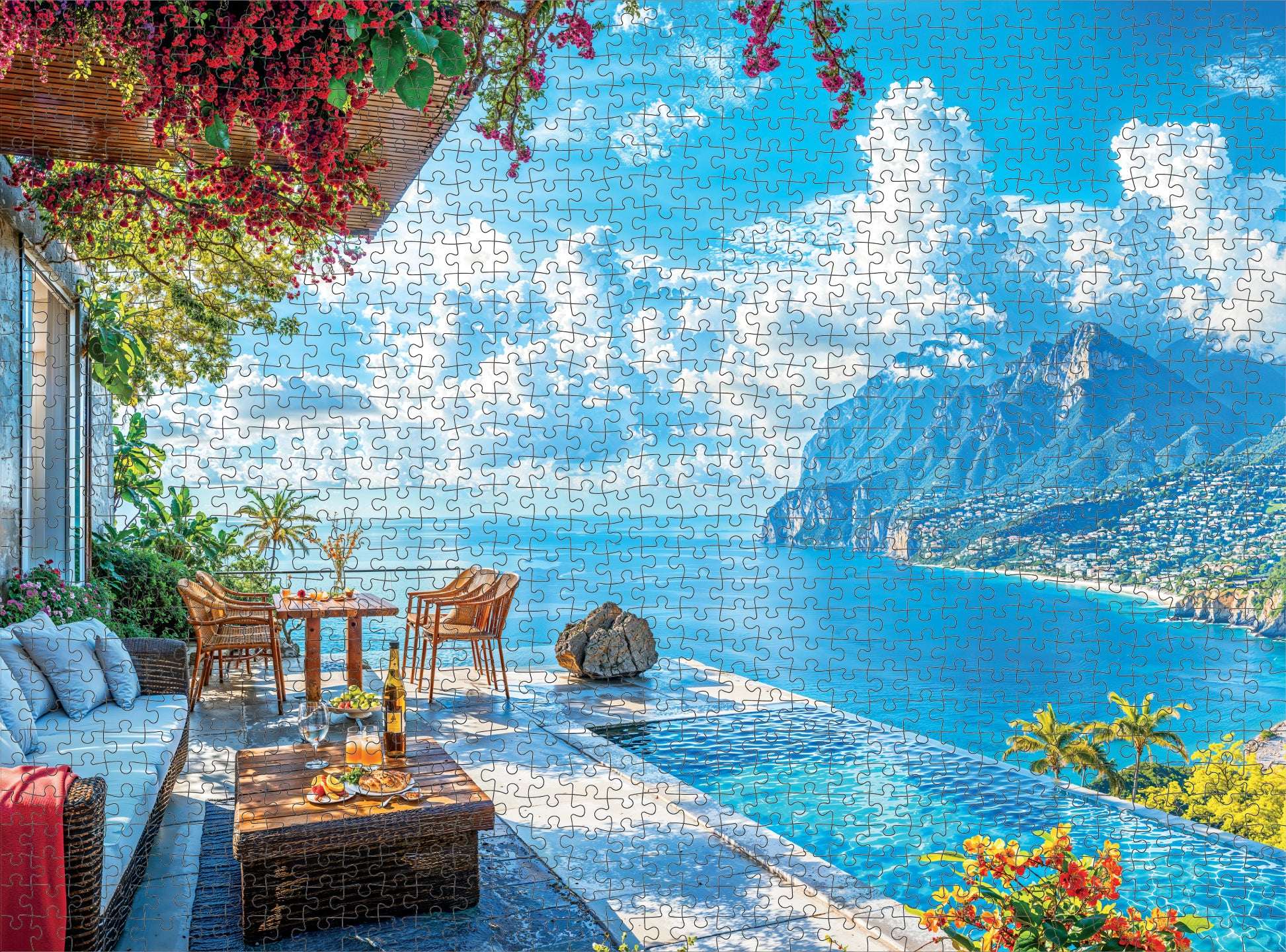 Coastal Puzzle – Patio by The Sea – 1000 Piece Jigsaw Puzzle
