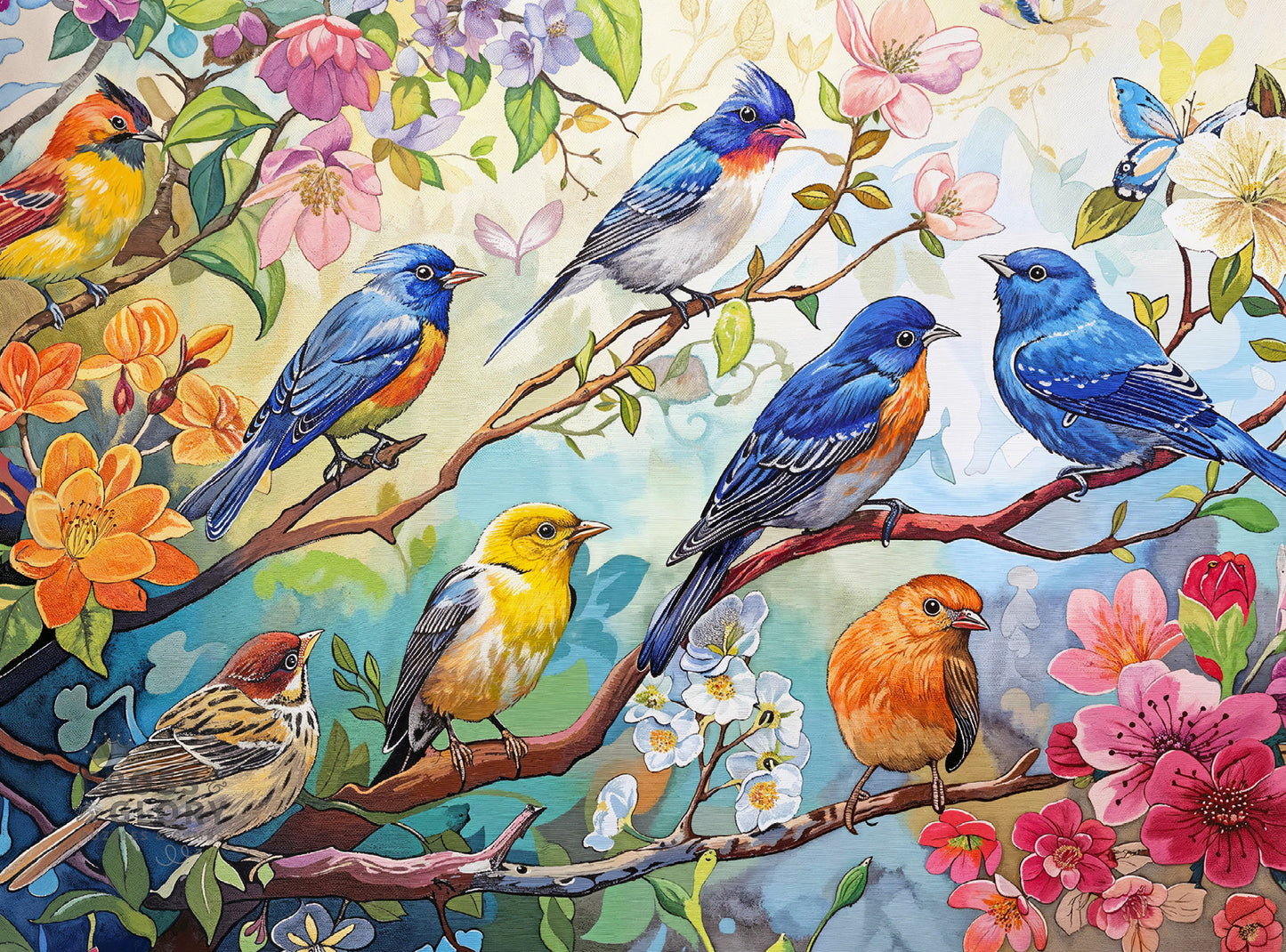 Birdsong in Bloom - 1000 Piece Jigsaw Puzzle