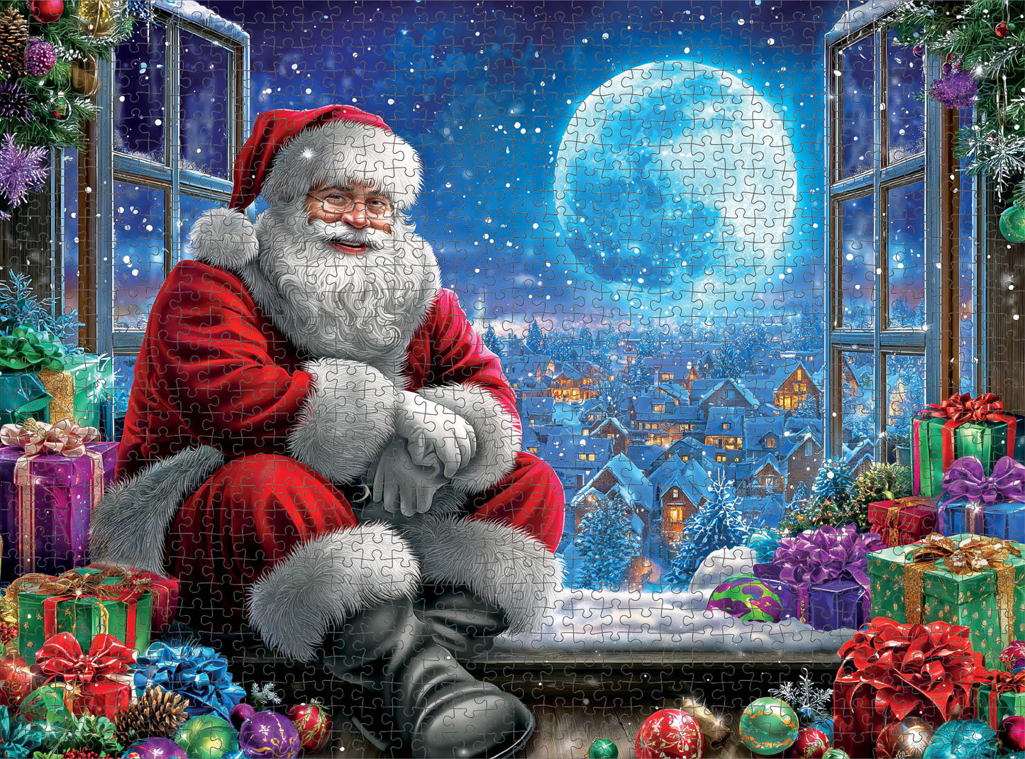 Christmas Puzzle – Santa and the Midnight Moon – 1000 Piece Jigsaw Puzzle