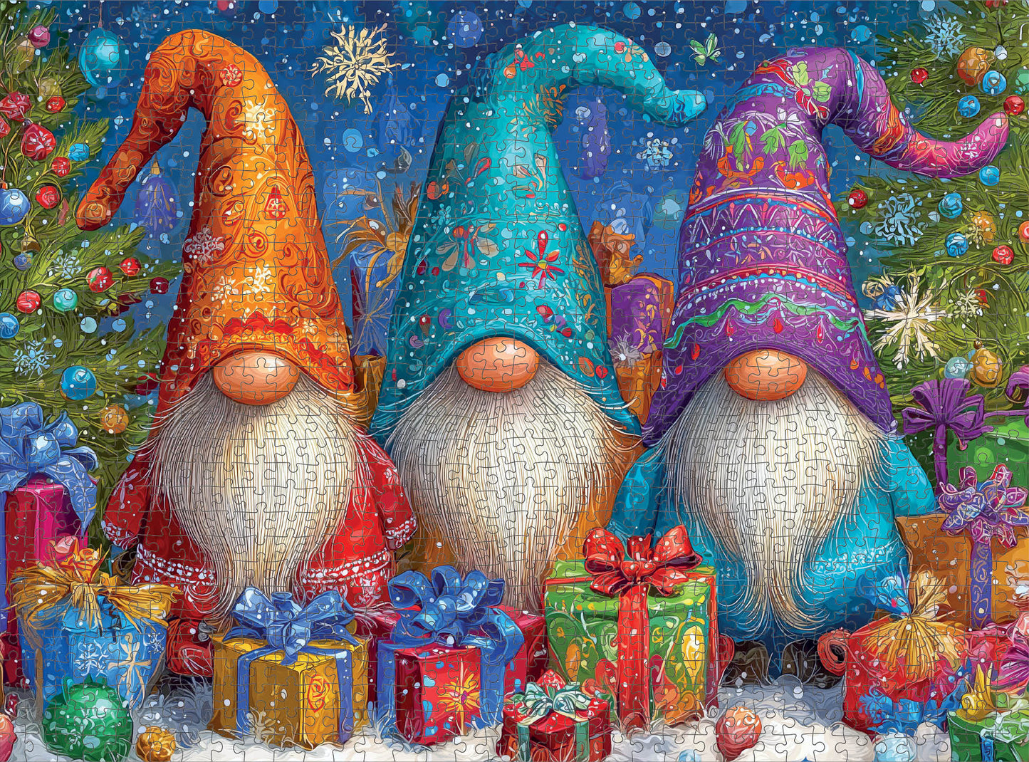 Christmas Puzzle – The Merry Midnight Gnomes – 1000 Piece Jigsaw Puzzle