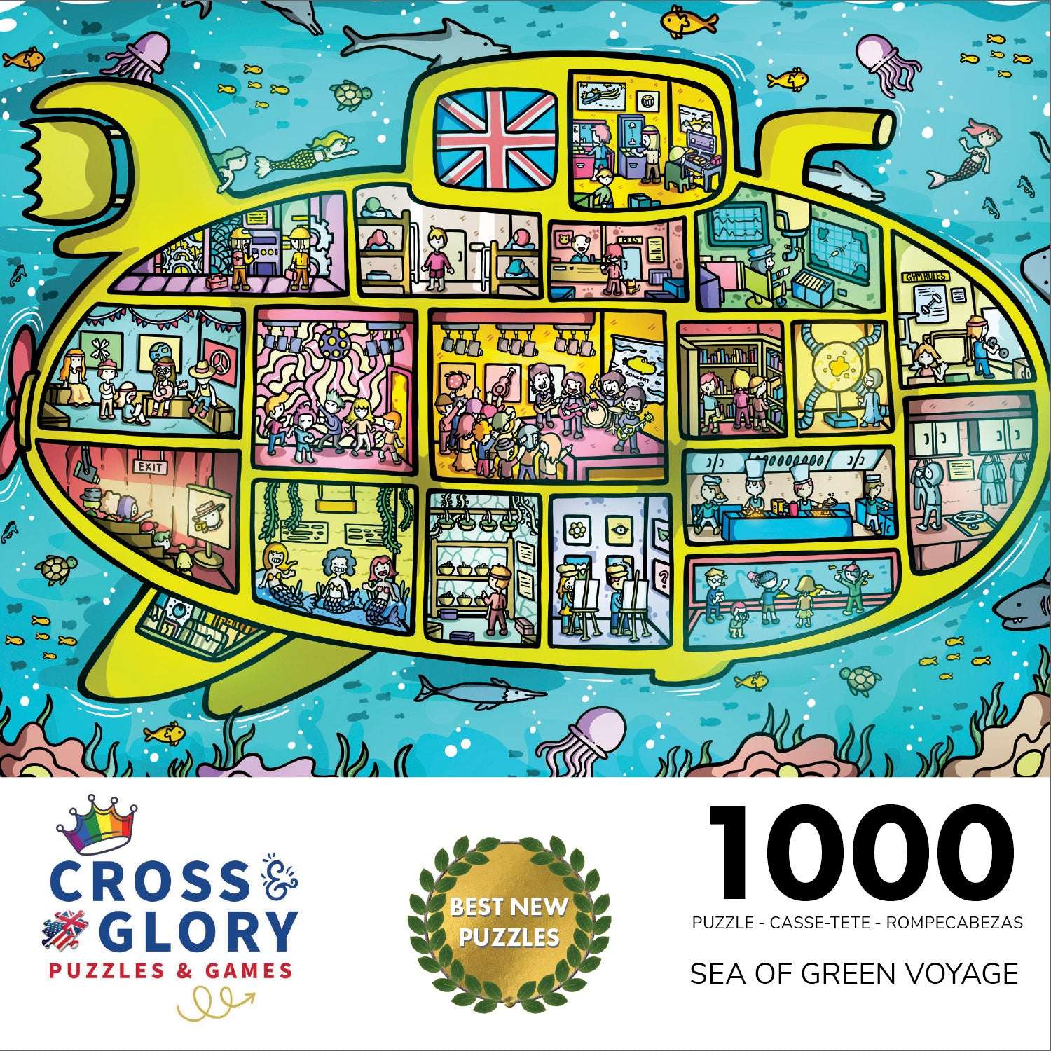 Coastal Puzzle – Sea of Green Voyage: British Invasion Beneath The Waves – 1000 Piece Jigsaw Puzzle
