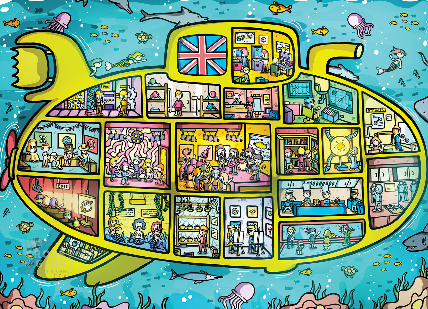Sea of Green Voyage: British Invasion Beneath The Waves - 1000 Piece Jigsaw Puzzle