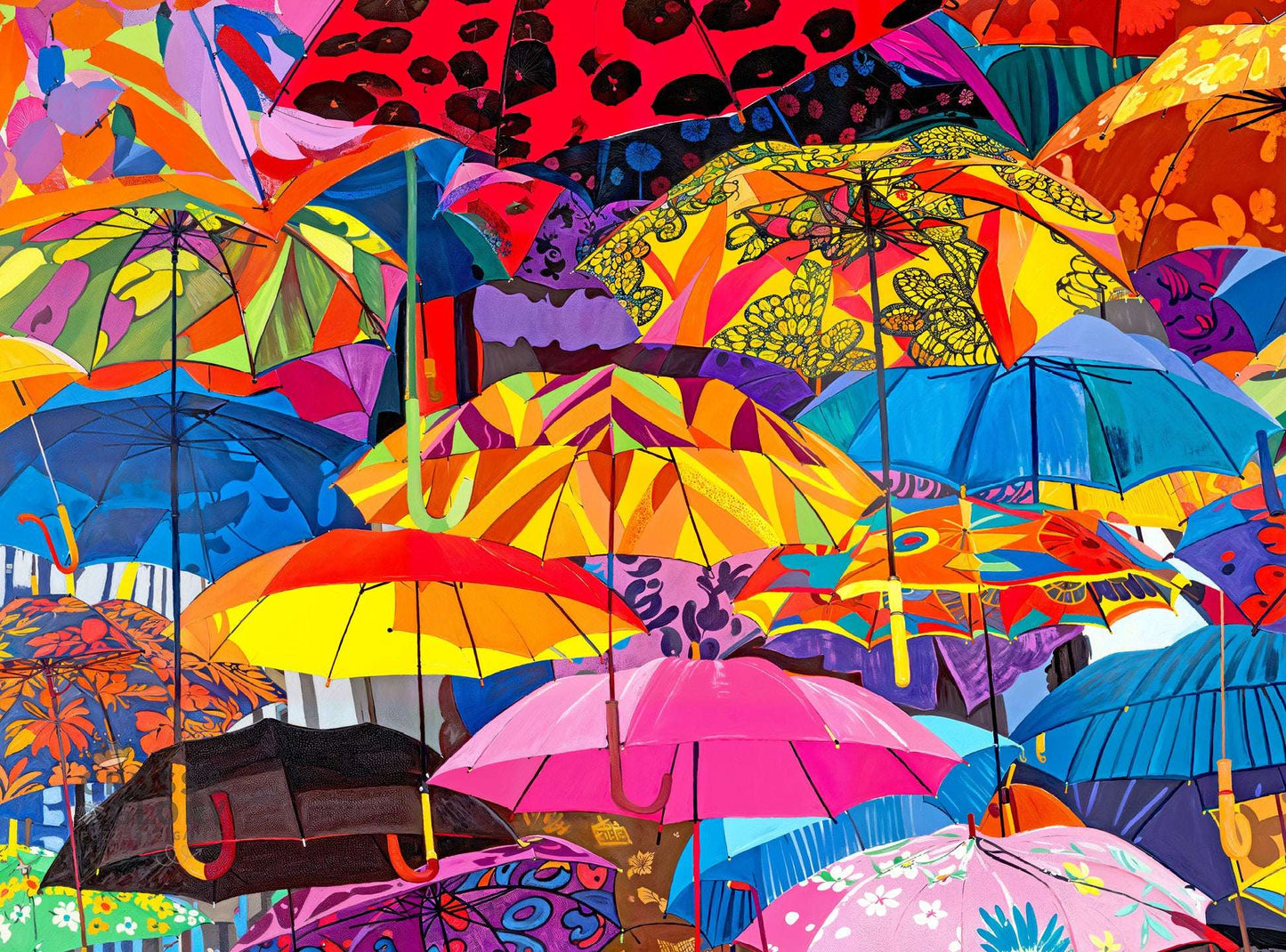 Art Puzzle – Umbrella Festival: Parade of Parasols – 1000 Piece Jigsaw Puzzle