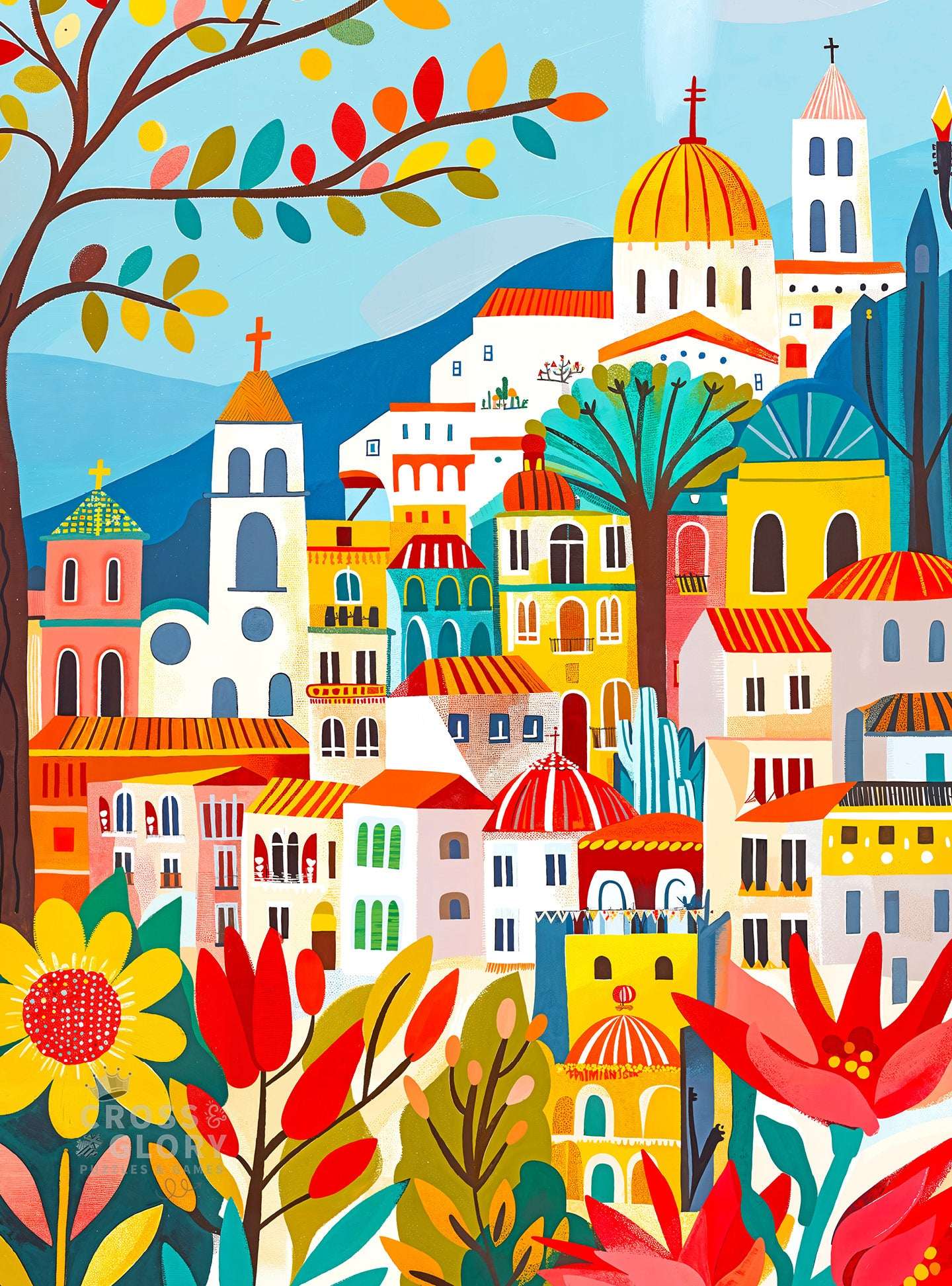 Barcelona Jigsaw Puzzle – Charming Barcelona in Bloom – 1000 Piece Jigsaw Puzzle