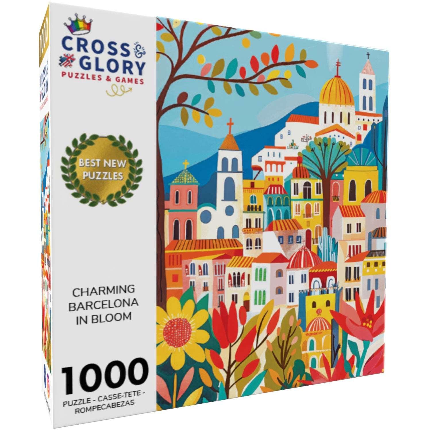 Barcelona Jigsaw Puzzle – Charming Barcelona in Bloom – 1000 Piece Jigsaw Puzzle