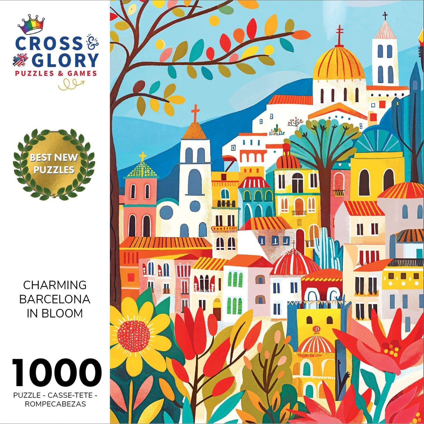 Barcelona Jigsaw Puzzle – Charming Barcelona in Bloom – 1000 Piece Jigsaw Puzzle