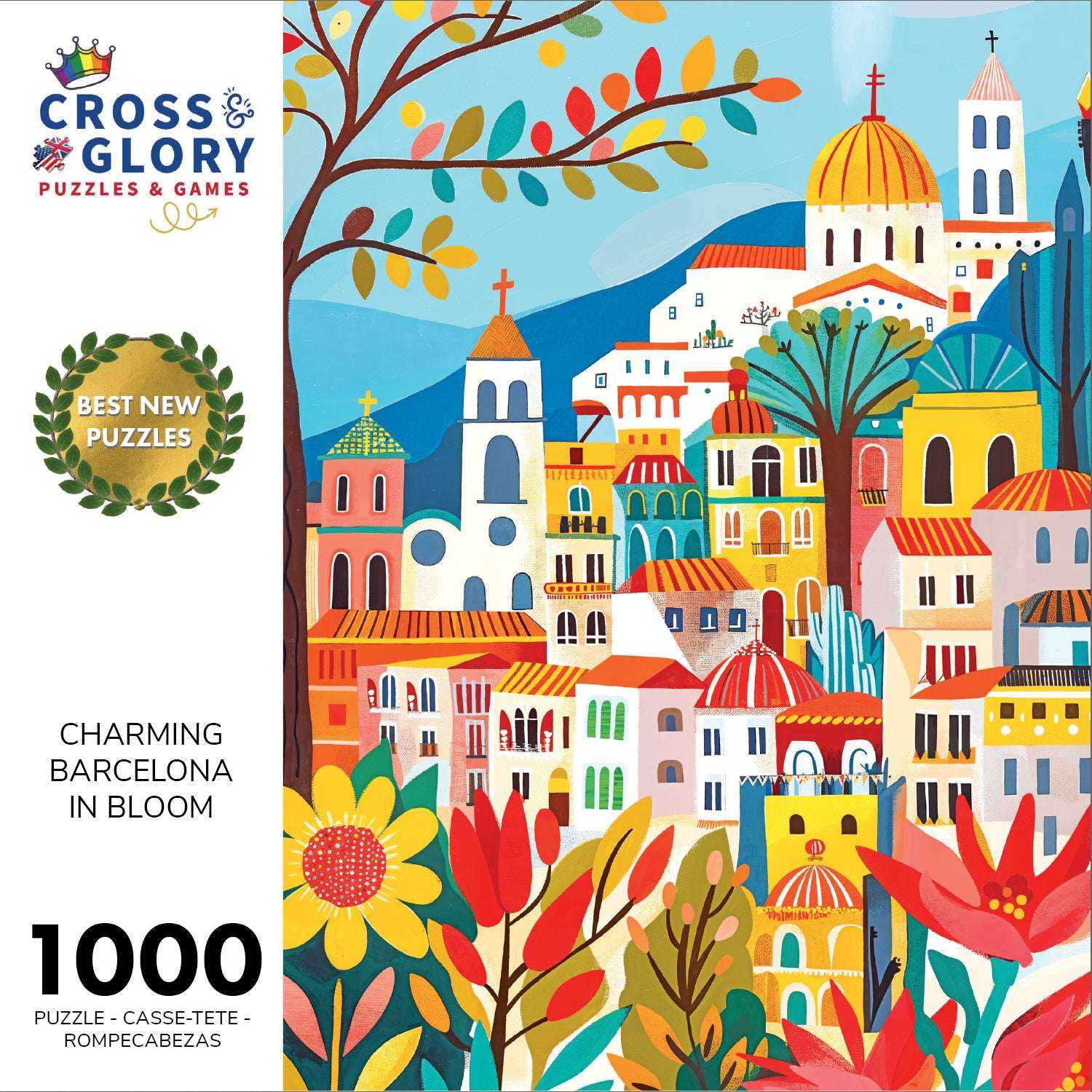 Barcelona Jigsaw Puzzle – Charming Barcelona in Bloom – 1000 Piece Jigsaw Puzzle