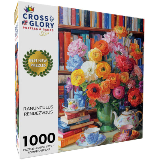 Garden Puzzle – Ranunculus Rendezvous – 1000 Piece Jigsaw Puzzle