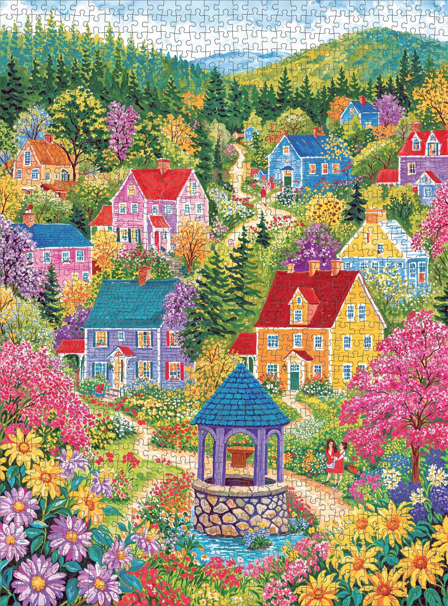 Art Puzzle – Sunshine at Wishing Well Lane – 1000 Piece Jigsaw Puzzle