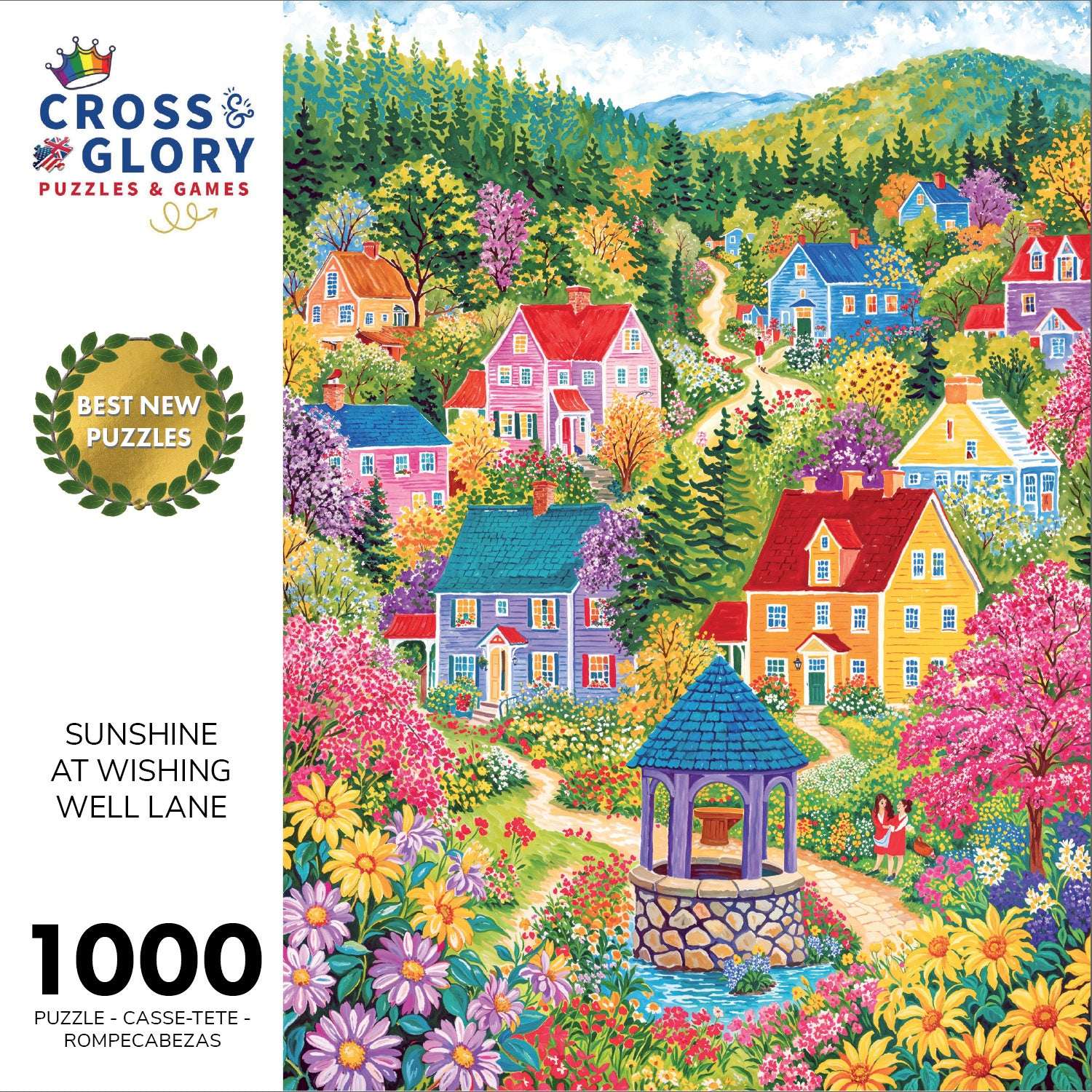 Art Puzzle – Sunshine at Wishing Well Lane – 1000 Piece Jigsaw Puzzle