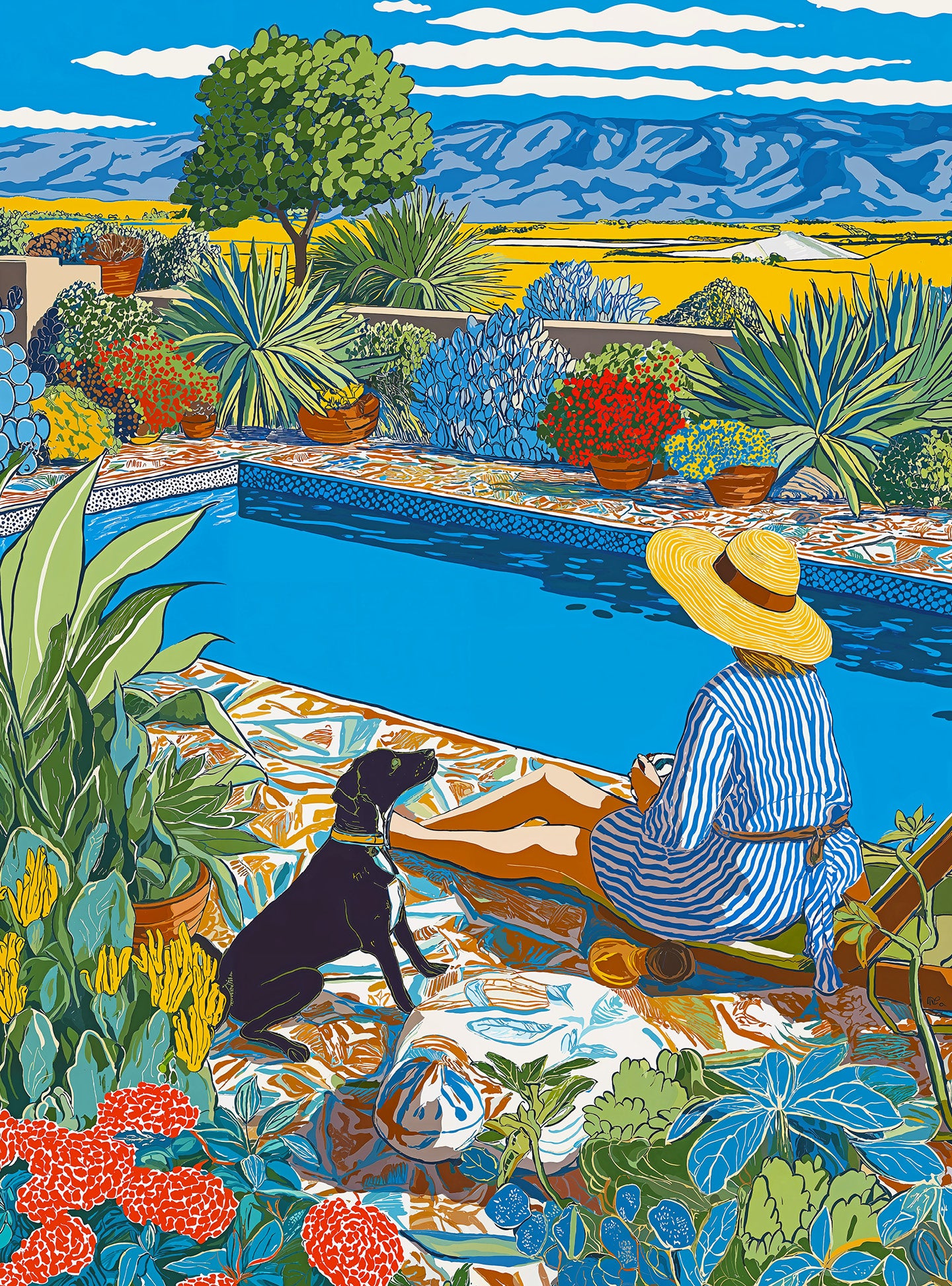 Desert Poolside Oasis - 1000 Piece Jigsaw Puzzle