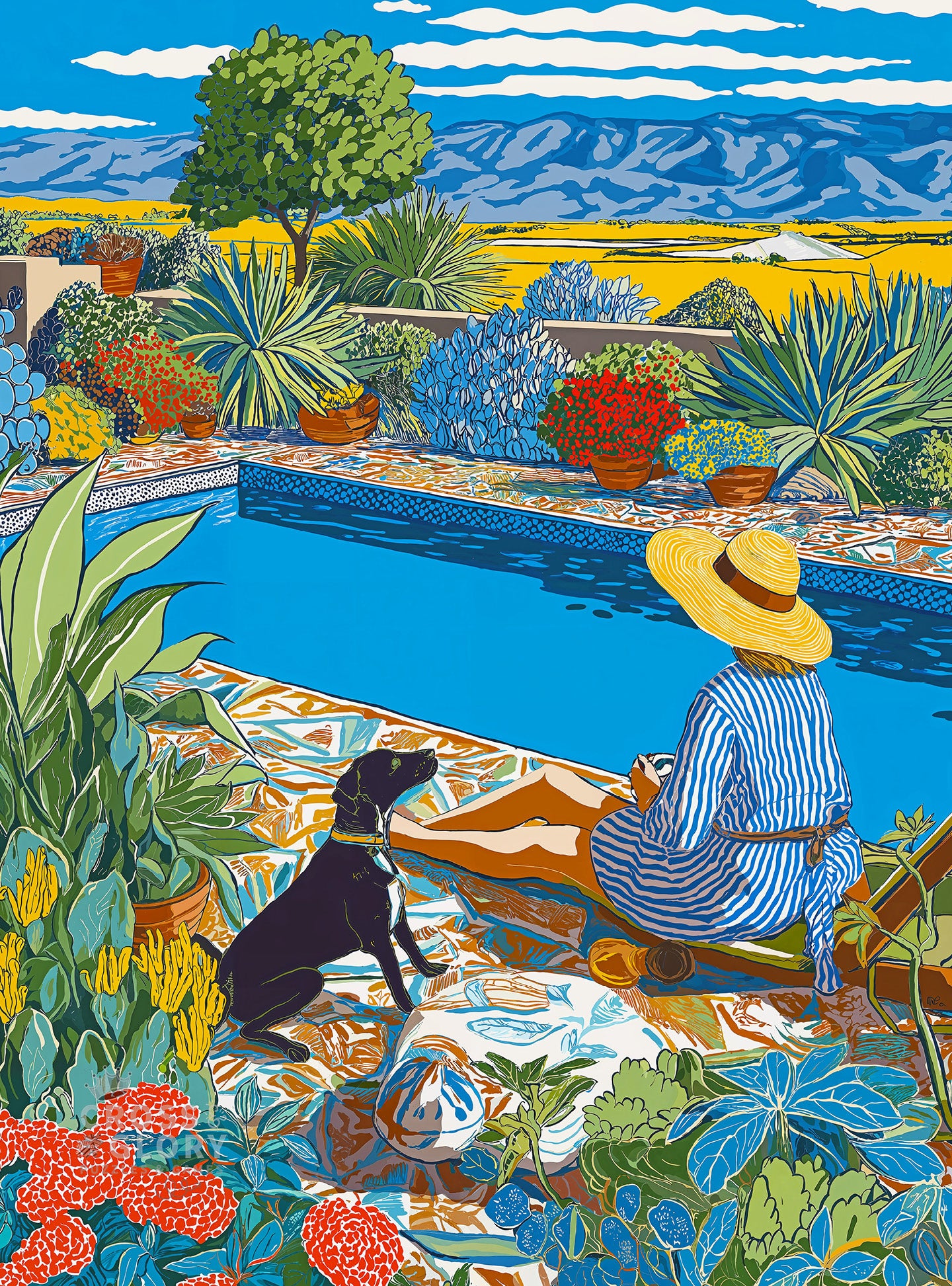 Desert Poolside Oasis - 1000 Piece Jigsaw Puzzle
