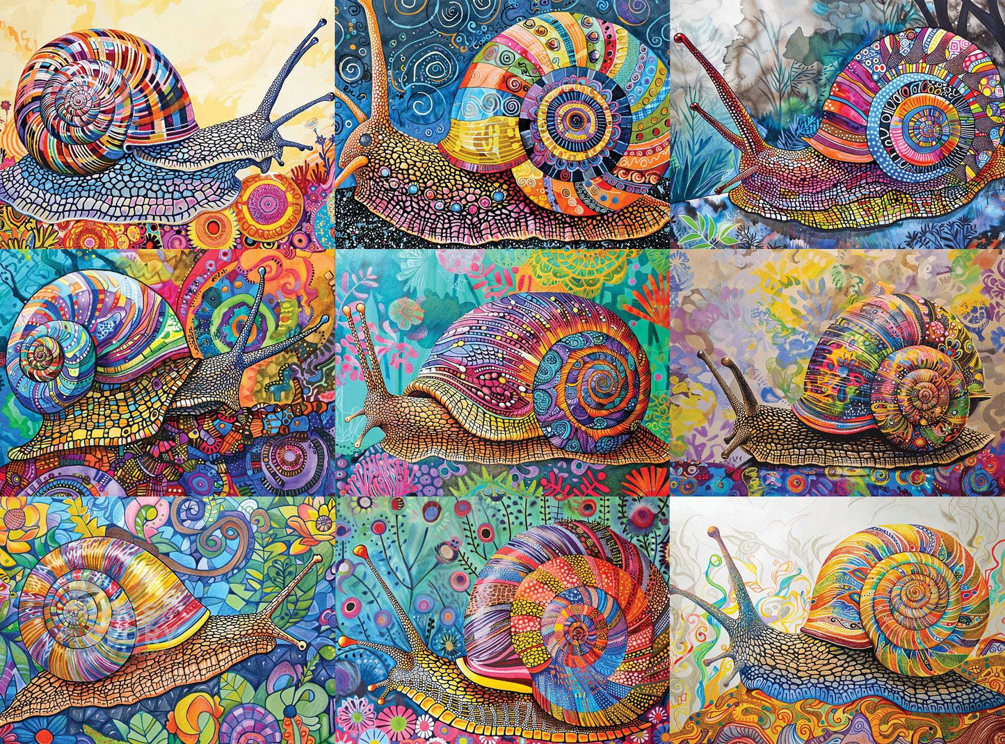 Snail Puzzle – The Snail Parade – 1000 Piece Jigsaw Puzzle