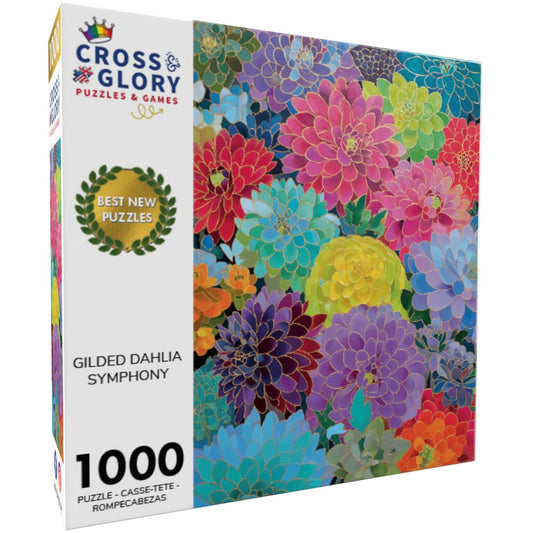 Garden Puzzle – Gilded Dahlia Symphony – 1000 Piece Jigsaw Puzzle