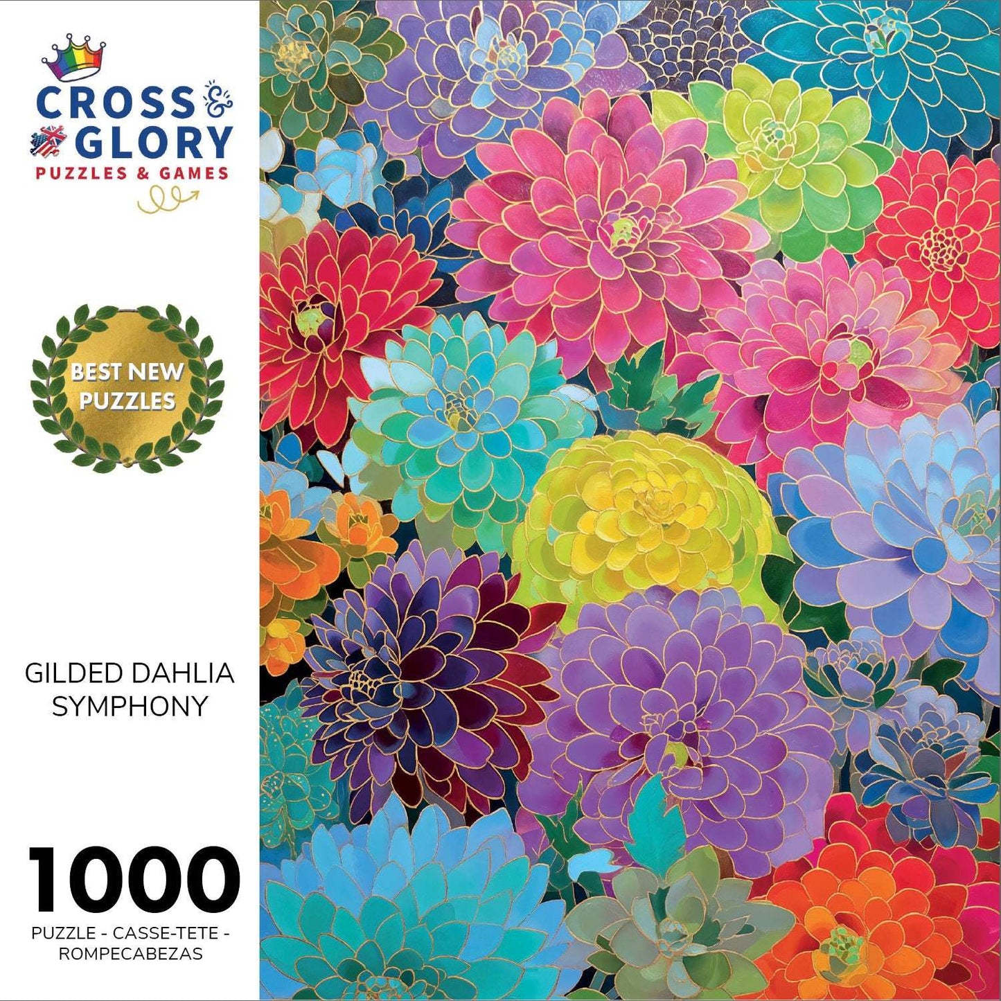 Garden Puzzle – Gilded Dahlia Symphony – 1000 Piece Jigsaw Puzzle