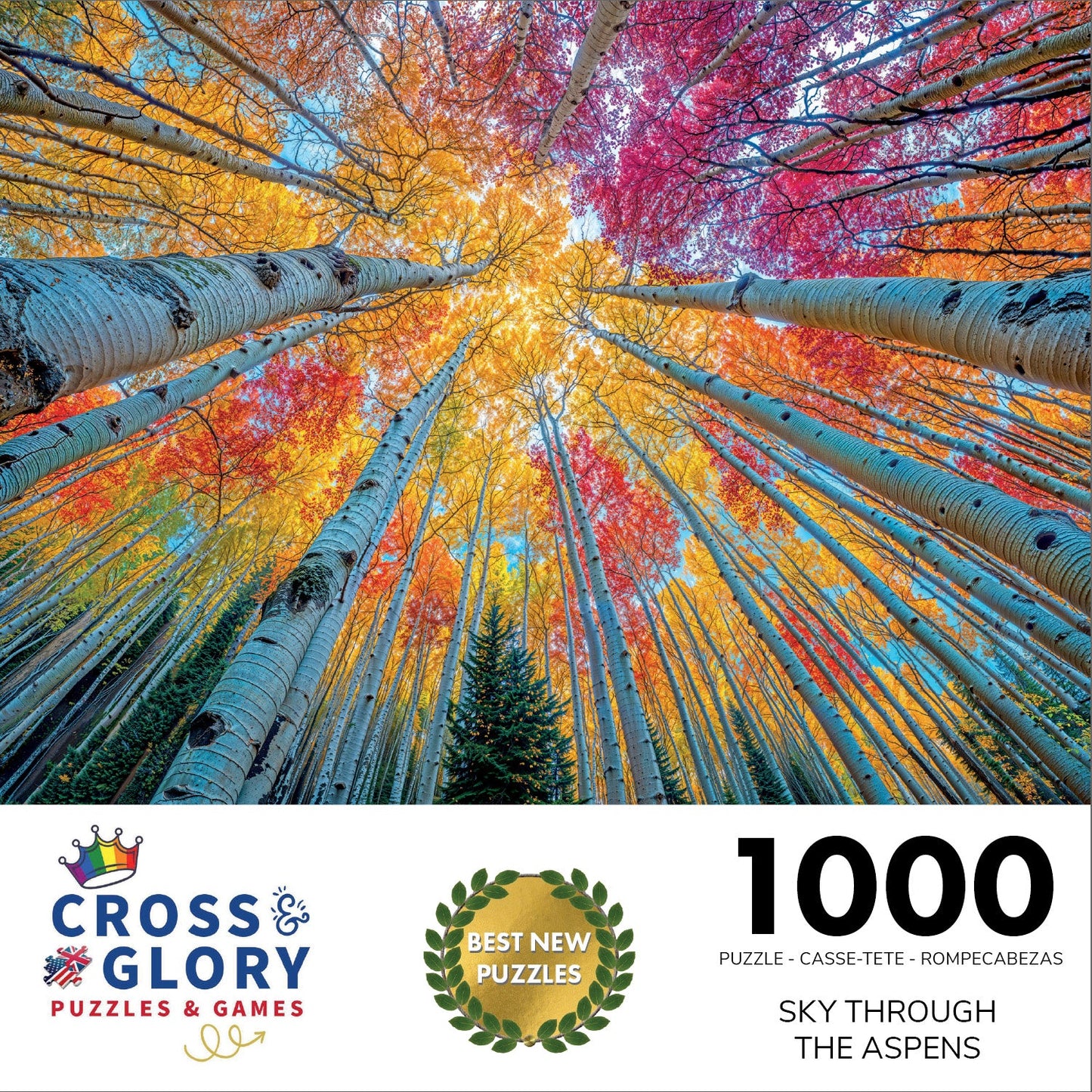 Sky Through The Aspens - 1000 Piece Jigsaw Puzzle
