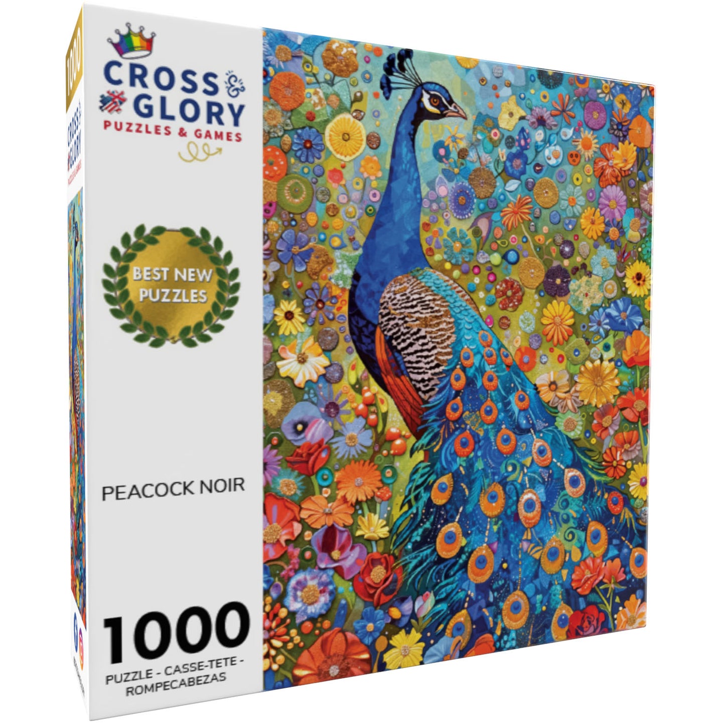 Peacock Noir - 1000 Piece Jigsaw Puzzle