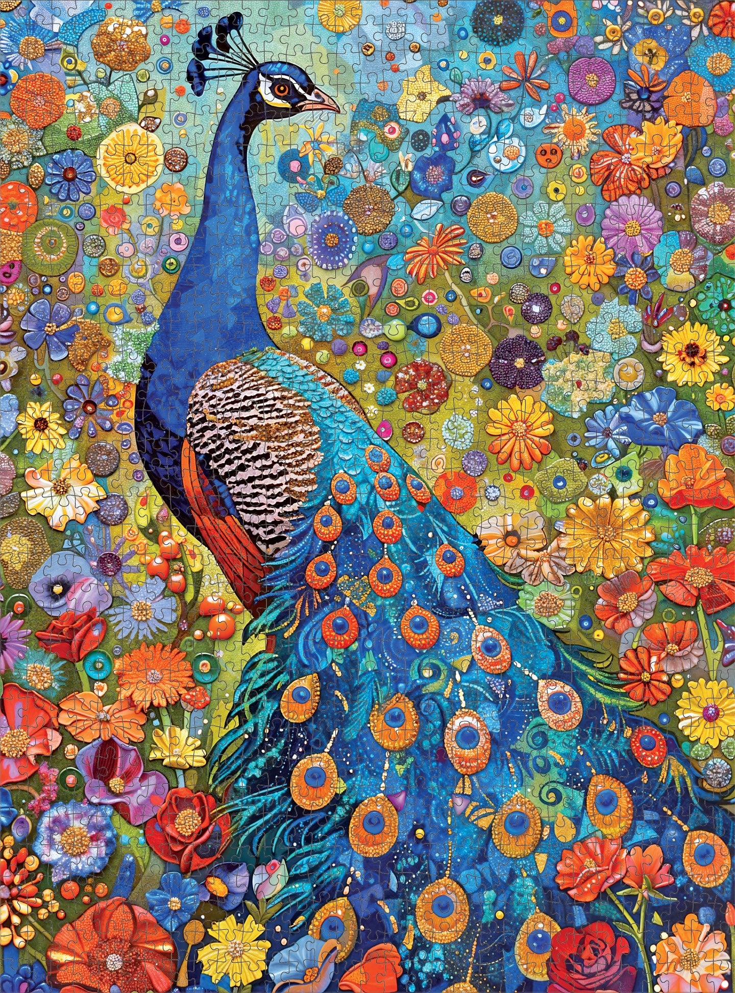 Peacock Noir - 1000 Piece Jigsaw Puzzle