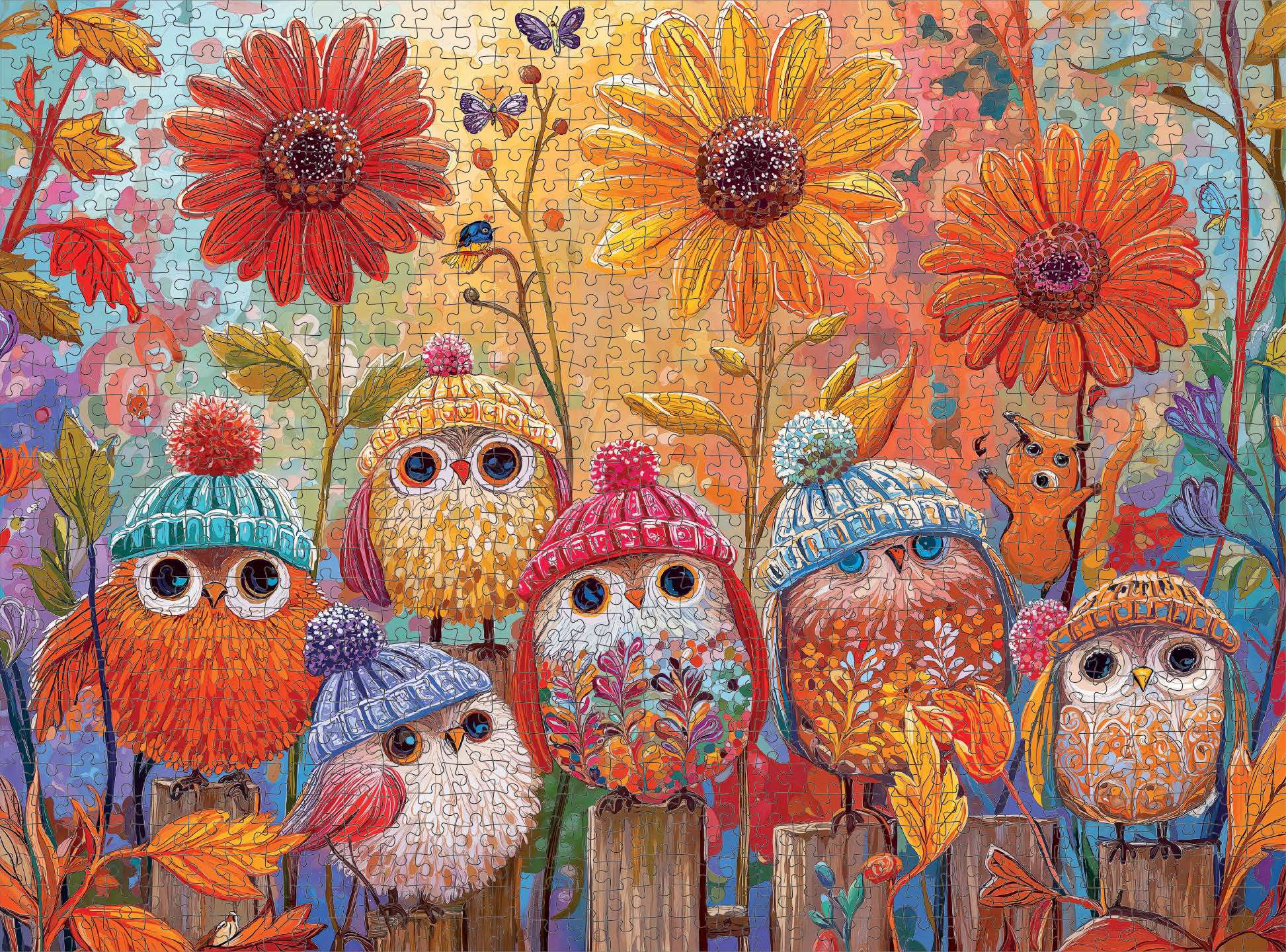 Owl Puzzle – A Cozy Little Parliament – 1000 Piece Jigsaw Puzzle