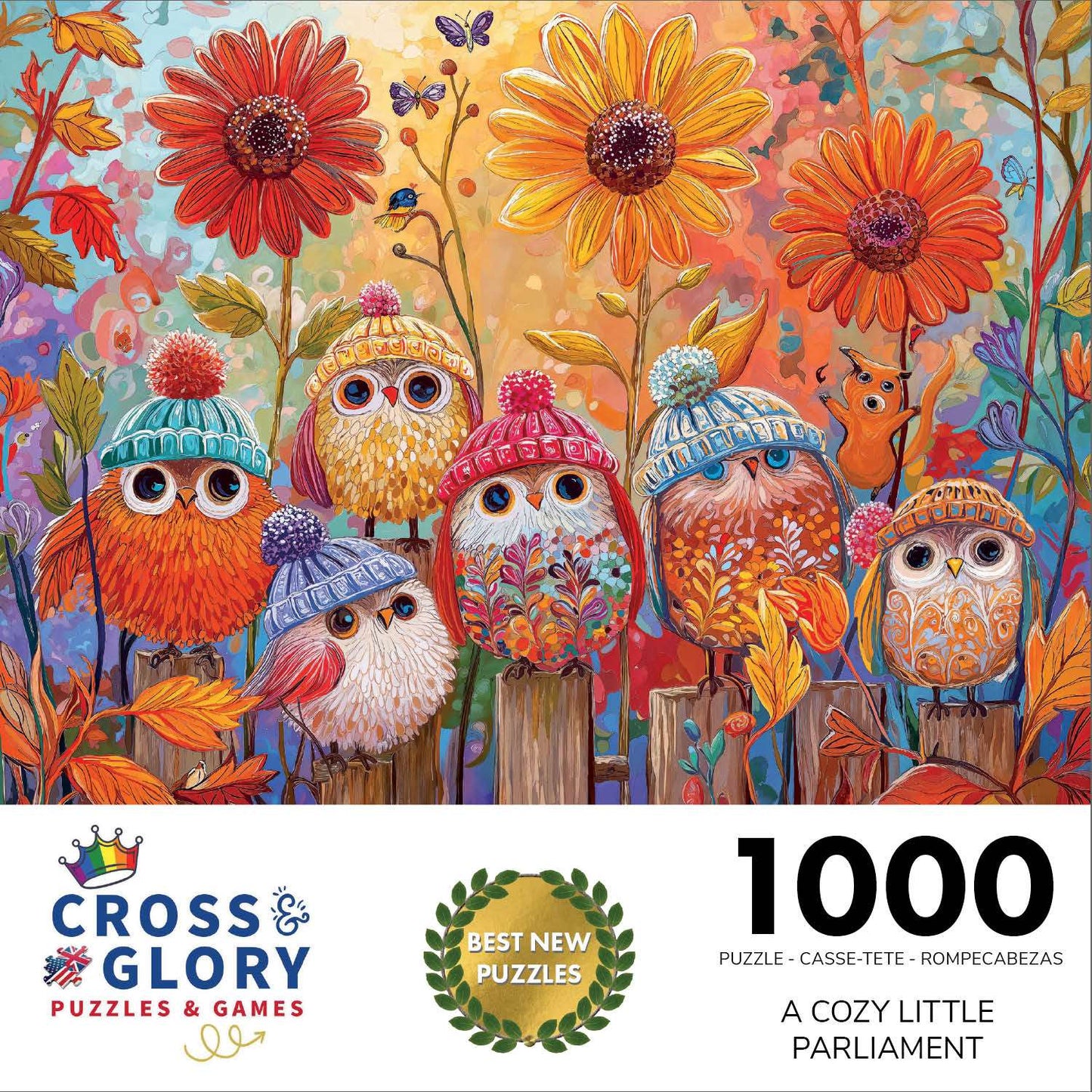 Owl Puzzle – A Cozy Little Parliament – 1000 Piece Jigsaw Puzzle
