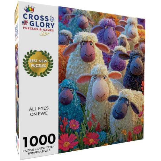 Sheep Puzzle – All Eyes on Ewe – 1000 Piece Jigsaw Puzzle