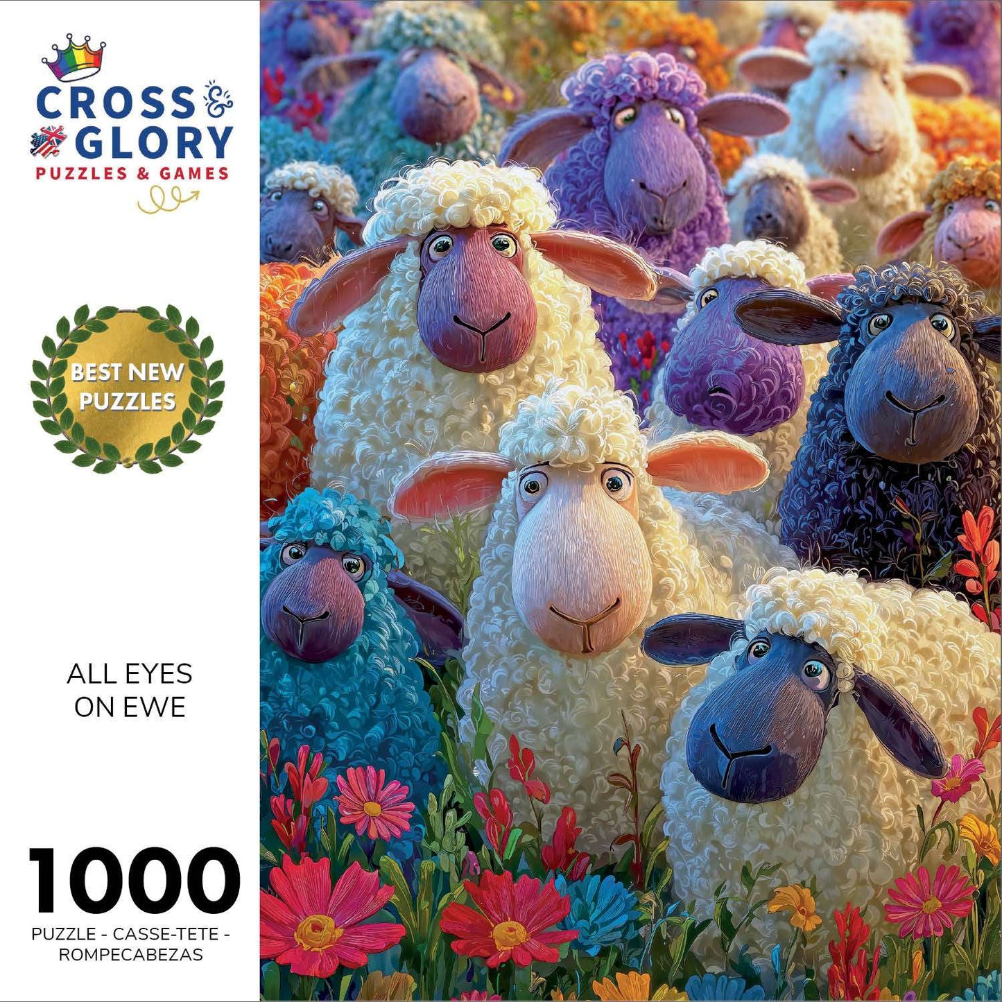Sheep Puzzle – All Eyes on Ewe – 1000 Piece Jigsaw Puzzle