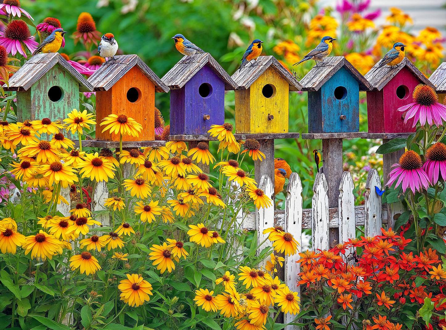 A Fence Full of Song - 1000 Piece Jigsaw Puzzle