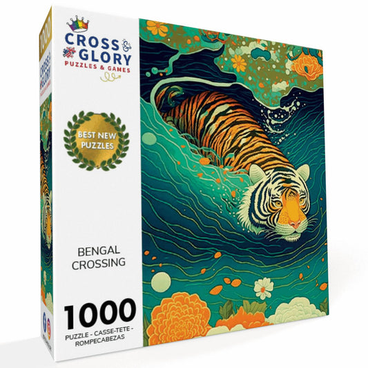 Bengal Crossing - 1000 Piece Jigsaw Puzzle Jigsaw Puzzles Cross & Glory