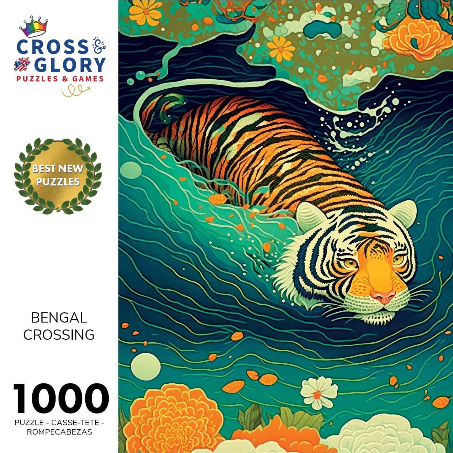 Bengal Crossing - 1000 Piece Jigsaw Puzzle Jigsaw Puzzles Cross & Glory