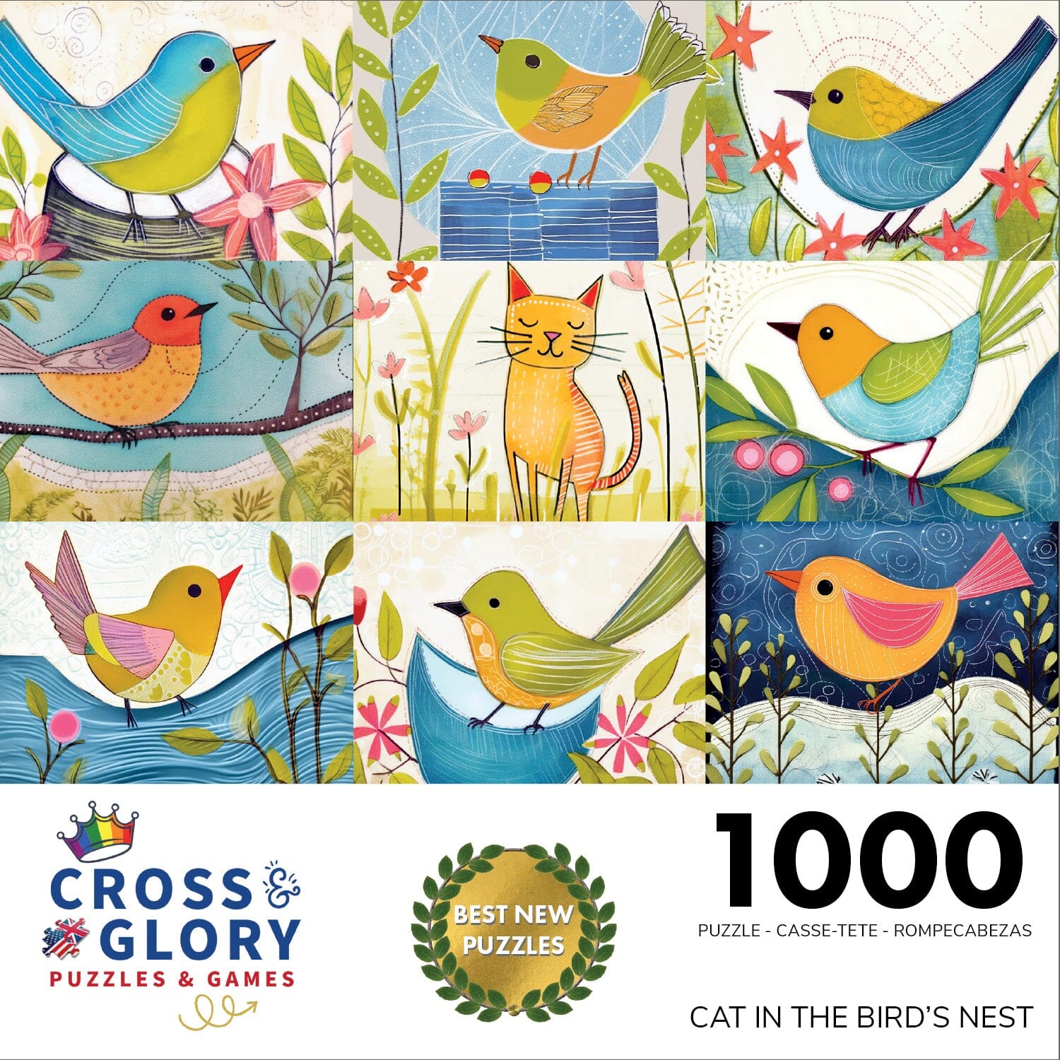 Cat in The Bird's Nest - 1000 Piece Jigsaw Puzzle Jigsaw Puzzles Cross & Glory