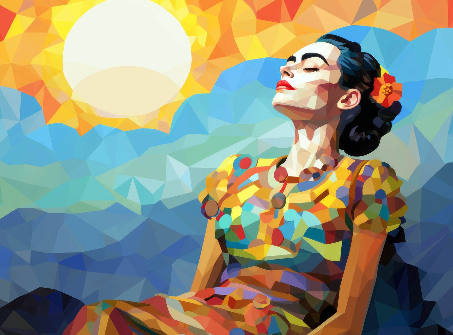 Celestial Frida: Colors of The Sky - 1000 Piece Jigsaw Puzzle Jigsaw Puzzles Cross & Glory