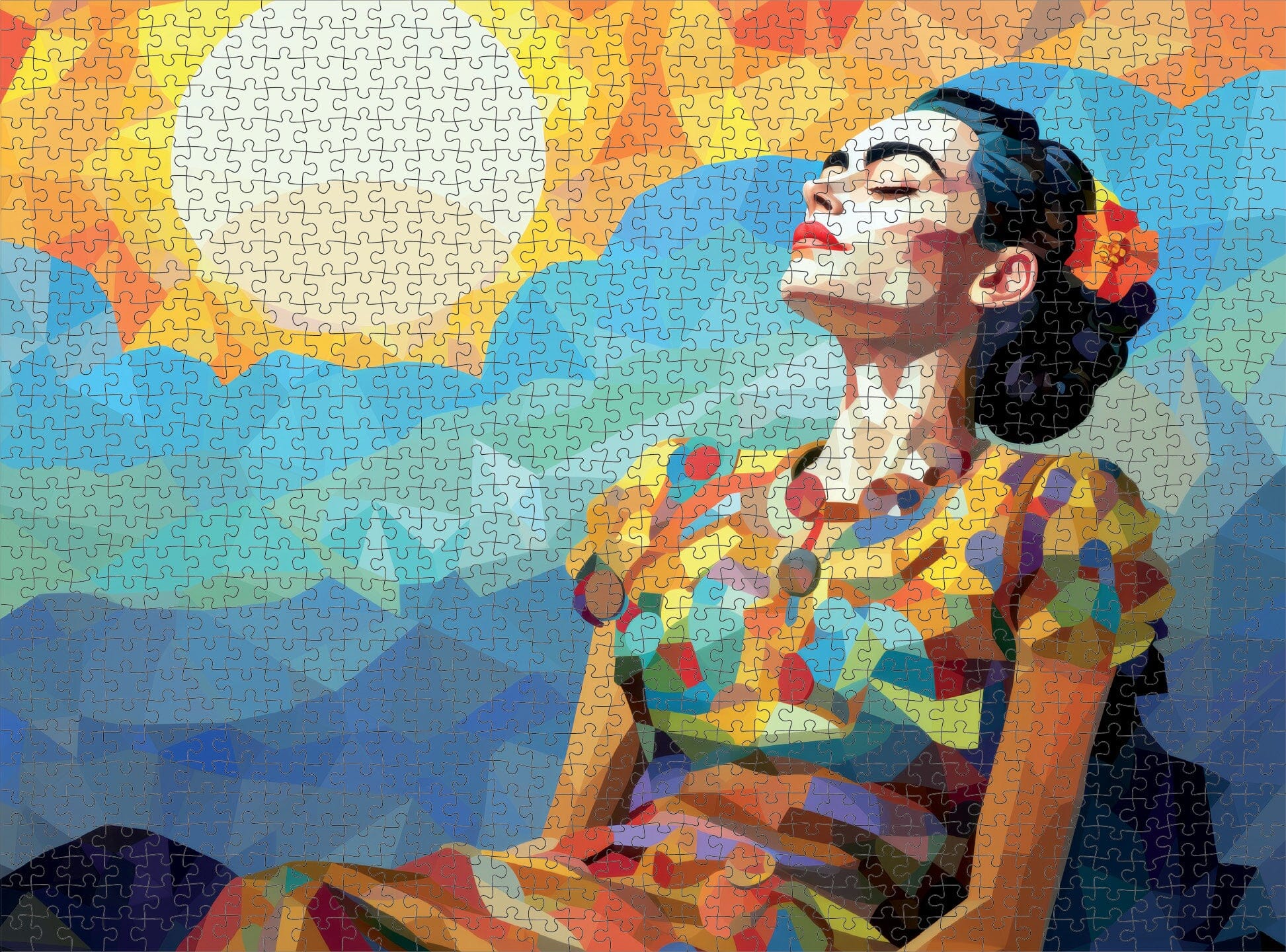 Celestial Frida: Colors of The Sky - 1000 Piece Jigsaw Puzzle Jigsaw Puzzles Cross & Glory