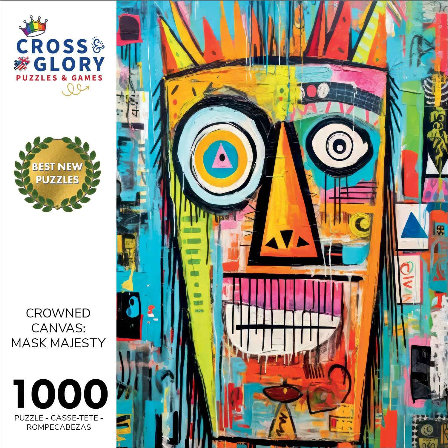 Crowned Canvas: Mask Majesty - 1000 Piece Jigsaw Puzzle Jigsaw Puzzles Cross & Glory