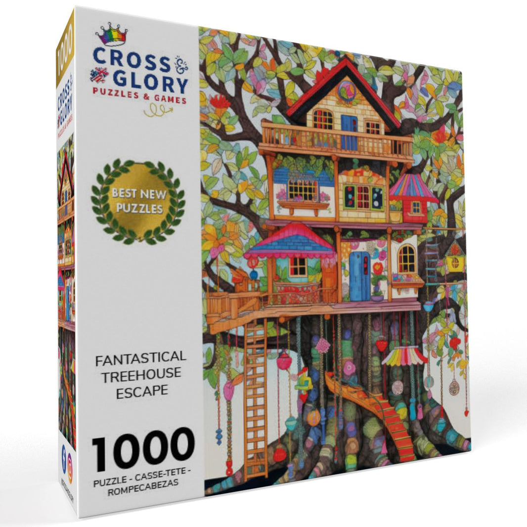 Cross & Glory 1000 Piece Jigsaw Puzzle - Blossoming Desert Poolside Paradise, 20x27 Inches, Satin Finish