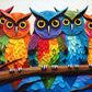 Kaleidoscopic Owls: Colorful Night's Watch - 1000 Piece Jigsaw Puzzle Jigsaw Puzzles Cross & Glory