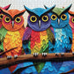 Kaleidoscopic Owls: Colorful Night's Watch - 1000 Piece Jigsaw Puzzle Jigsaw Puzzles Cross & Glory