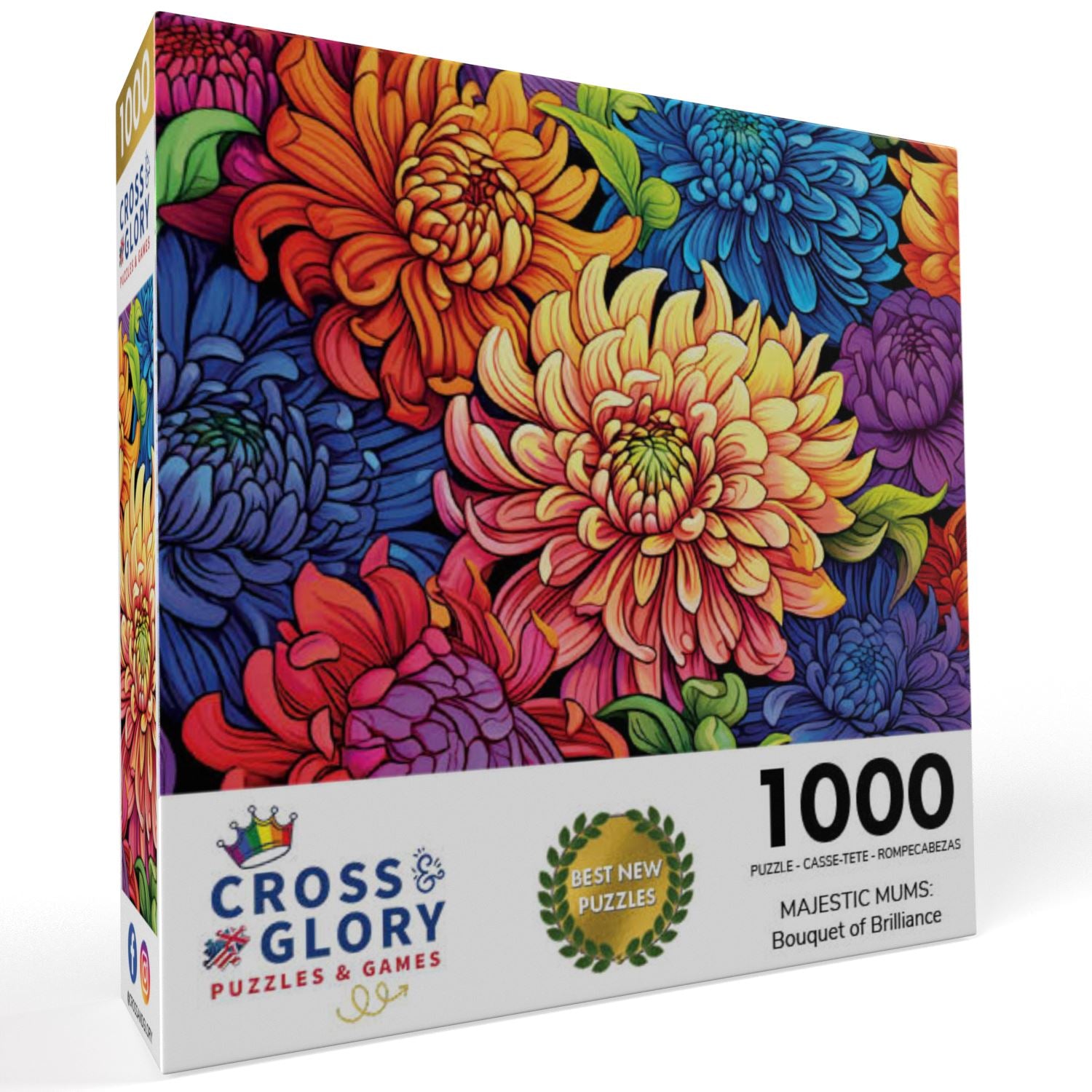 Majestic Mums: Bouquet of Brilliance - 1000 Piece Jigsaw Puzzle Jigsaw Puzzles Cross & Glory