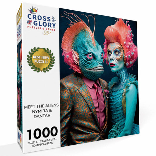 Meet the Aliens: Nymira and Dantar - 1000 Piece Jigsaw Puzzle Jigsaw Puzzles Cross & Glory