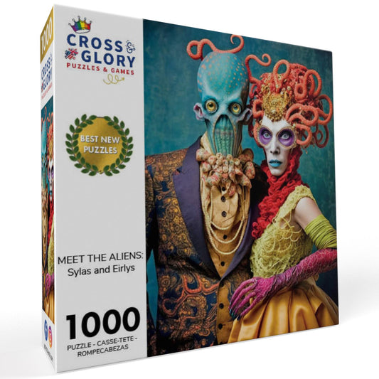 Meet The Aliens: Sylas and Eirlys - 1000 Piece Jigsaw Puzzle Jigsaw Puzzles Cross & Glory