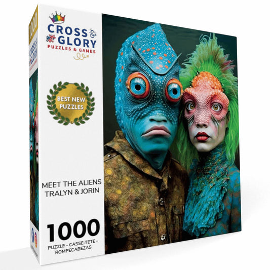 Meet the Aliens: Tralyn and Jorin - 1000 Piece Jigsaw Puzzle Jigsaw Puzzles Cross & Glory