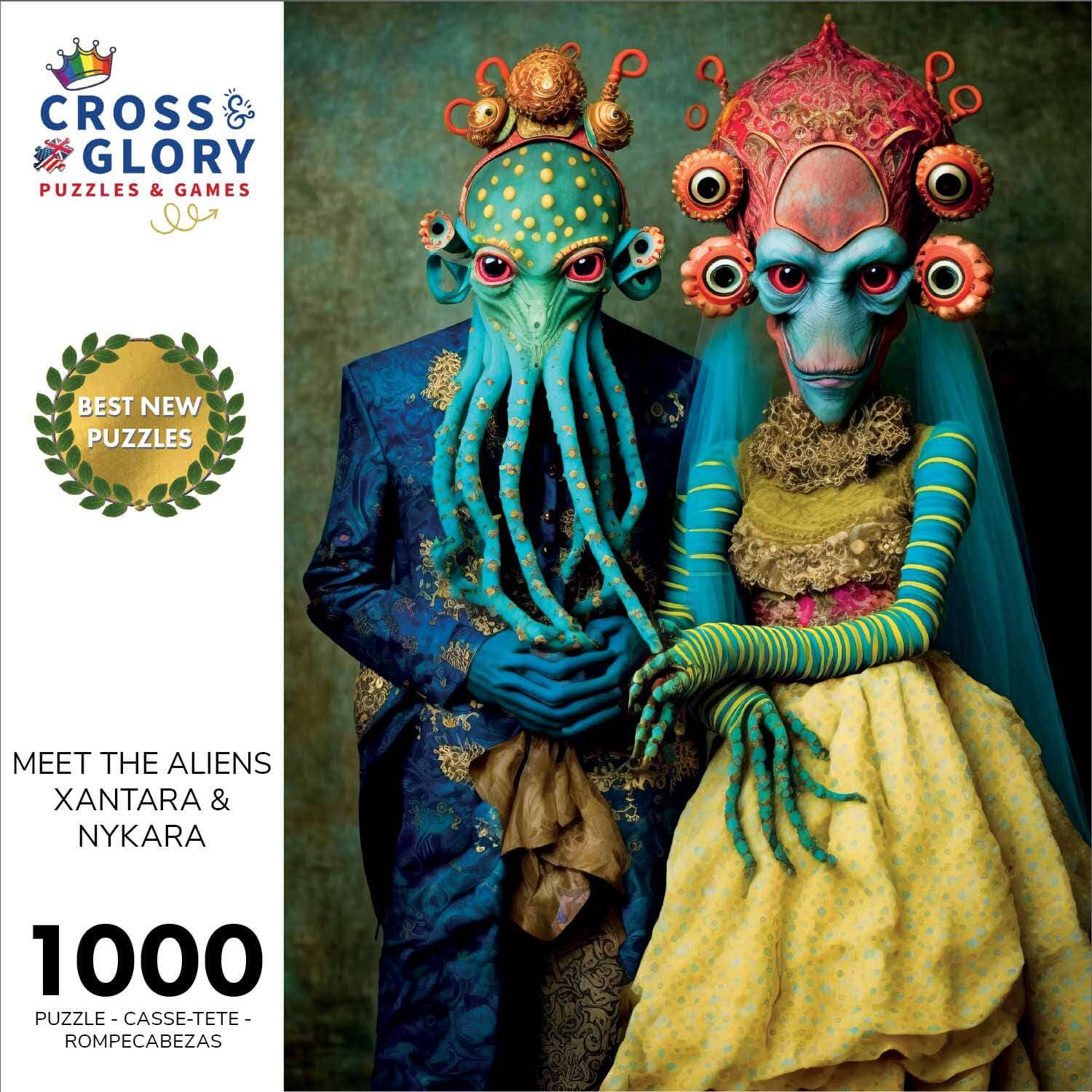 Cross & Glory – Meet The Aliens Xantara And Nykara, 1000 Teile Puzzle, 50,8 X 68,9 Cm, Für Erwachsene, Recyceltes Material Cross & Glory – Meet The Aliens Xantara And Nykara, 1000 Teile Puzzle, 50,8 X 68,9 Cm, Für Erwachsene, Recyceltes Material